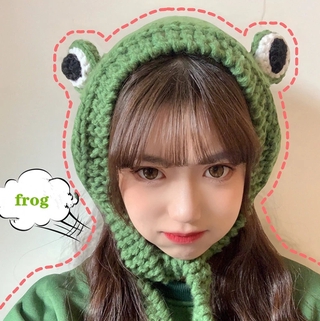 [Invincible] [Stock] Winter Cute Frog Hat Beanies Knitted Winter Hat Scarf / Warm Winter Funny Frog Hat Unisex /Crochet Knitted Hat Beanie Cute Hats Cap