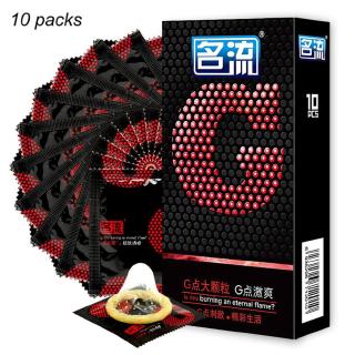 10 Pcs Mingliu G spot Condoms Big Particle Stimulation G-point Penis Sleeve Delay Ejaculation Condones Contraception Men