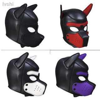 ✺▪AIS-Padded Latex Rubber Role Play Dog Mask Puppy Cosplay Full Head with Ears