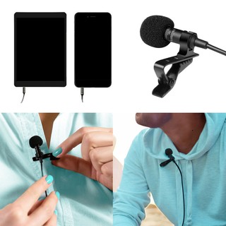 Mini Phone Lavalier Microphone 3.5mm Jack Wired Clip-on Recording Lapel with Bag