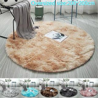New large size round super soft art carpet bedroom mat fluffy carpet home decor (1)