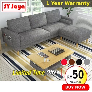 Japanese Style VANCO 3 Seater L Shape Sofa / Living Room Furniture / Fabric Sofa Set / 沙发 (1)