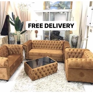 SOFA CHESTERFIELD MURAH 3+2+1+COFFEE TABLE (FREE DELIVERY)