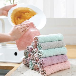 Household Kitchen Towels Absorbent Thicker Double-layer Microfiber Wipe Table Kitchen Towel Cleaning Dish Washing Cloth