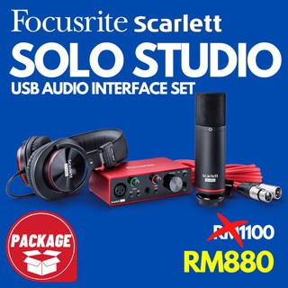 Focusrite Scarlett Solo Studio (3rd Generation) Audio Interface Recording Bundle
