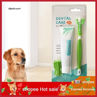 ❃YG❃Pet Dog Cat Toothpaste Toothbrush Set Teeth Cleaning Oral Care Health Supplies