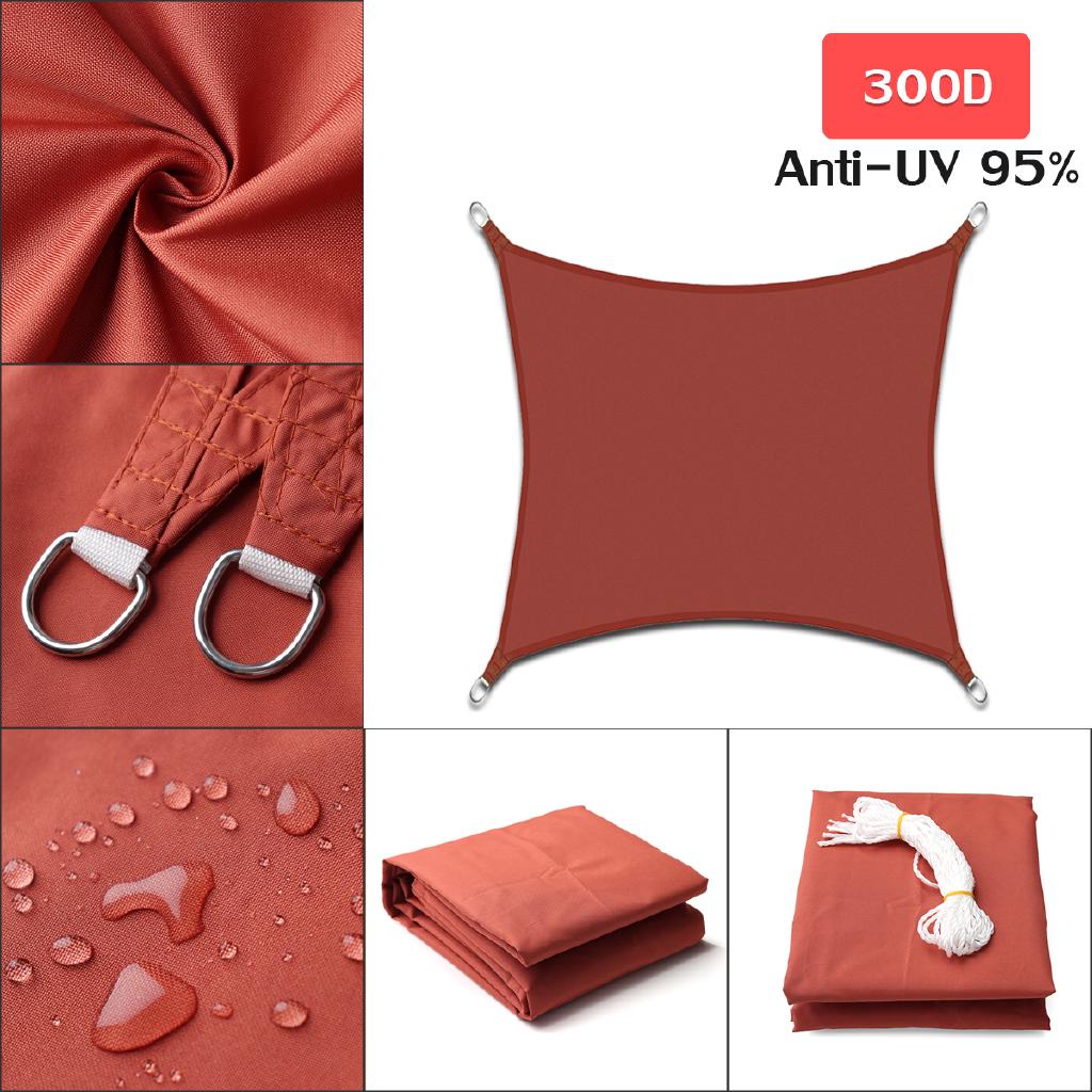 Rust Red Retractable Sun Shade Sail Sun Canopy Outdoor Garden Plant Cover Awning