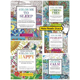 [YM] READY STOCK 208pages Adult Colouring Book Colour Me To Sleep Happy Fearless Calm Stress Free Adult Colour Book