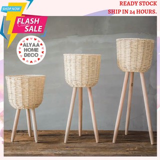 🌸READY STOCK🌸 POST IN 24HRS 🌸 Nordic style Rattan flower vase pot stand 🌸 LOWEST PRICE 🌸