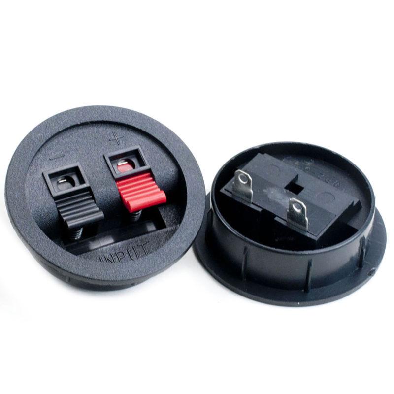 2pcs,ROUND SPEAKER BOX TERMINAL Subwoofer Boxes PUSH-IN CUPS CONNECTOR