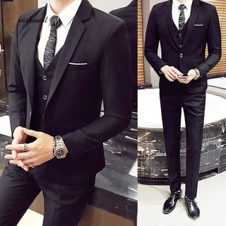 3Pcs/Set Luxury Plus Size Men Formal Business Vest Jacket Tuxedos Wedding Suit