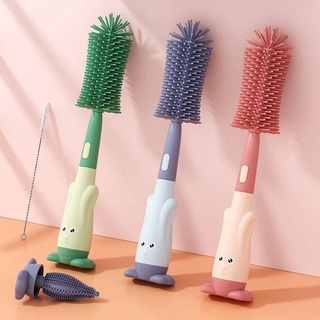 😹Silicone bottle brush, baby pacifier brush, sponge brush, rotary washing bottle brush, rinse brush, cleaning brush set