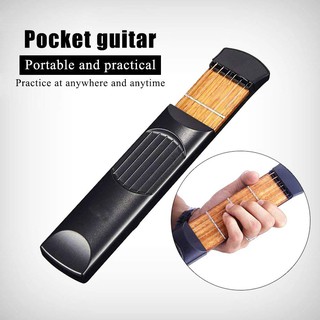 Guitar Practice Tool Gadget Pocket Guitar Portable Guitar Practice Fretboard Neck 6 String 6 Fret Trainer for Beginner