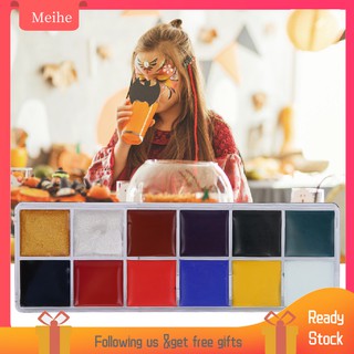 [Wholesale Price] 12 Colors Non-toxic Oil Paint Face Body Paint Box Halloween Day Painting Makeup Set (1)