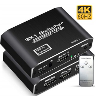 HDMI 2.0 switch 3 in 1 out HDMI splitter supports 4K60HZ HDCP 2.2