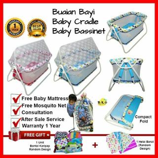 BKO Buaian Bayi / Baby Cradle / Baby Swing / Baby Bassinette Baby Cot 1 Year Warranty