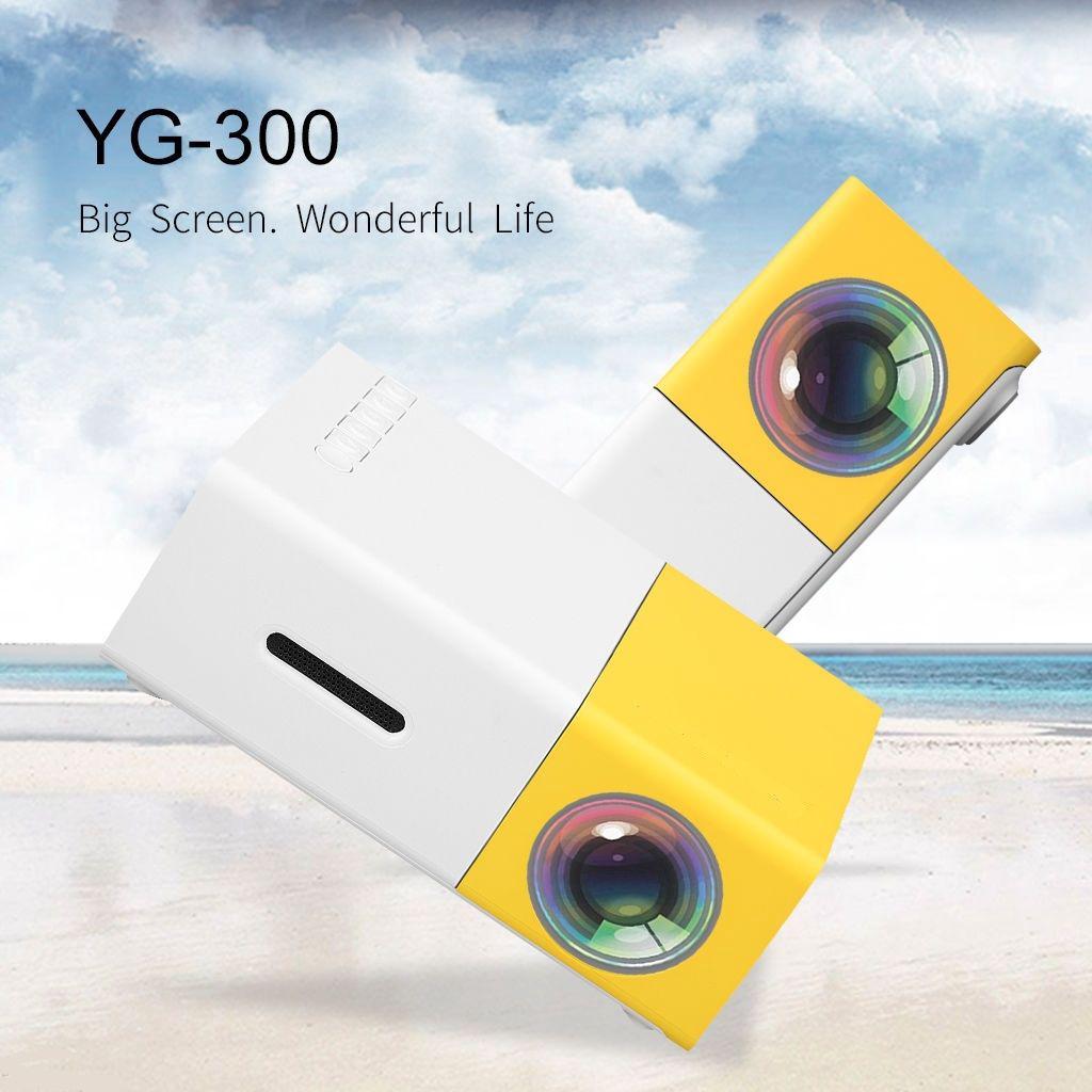 【Ready Stock】Portable Mini Projector YG300 3D HD LED Home Theater Cinema 1080p AV USB HDMI UK