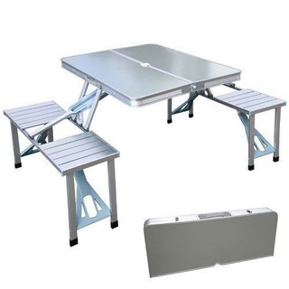 Aluminium Foldable Picnic Table Easy To Carry Outdoor Camping Table with 4 Chair / Meja Lipat (1)