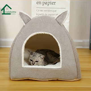 [cele]Removable Cat Bed Self-insulation, Suitable for Indoor Cat Collapsible Dog House, Puppy Cage Recliner with Mattress Gray