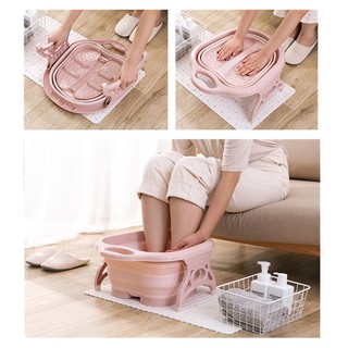 Foldable Foot Bucket Bubble Wet Foot Spa Bath Massage Relaxing Soothing