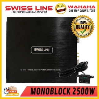 Swiss Line MonoBlock High Power Amp M150.1 Car Amplifier 2500W 2 CH 2 Channel Suitable for Car Woofer