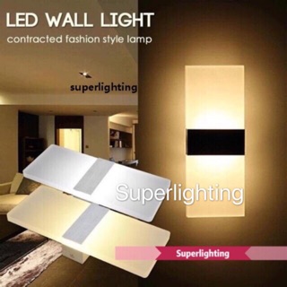 Modern Led Wall Lights Acrylic BedRoom rectangular Wall light AC 220V 3/8 LED
