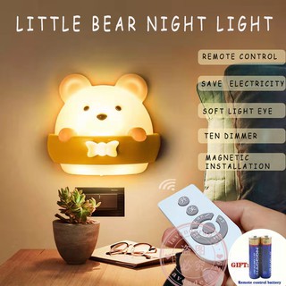 🔥New Arrival🔥LED Night Light With Remote Control USB Rechargeable Wall Light Bedroom Bedside Light