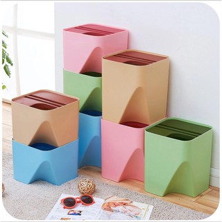 Japanese Style Stack-able Space Saving Sorting Garbage Dustbin Recycle Trash Bin (1)
