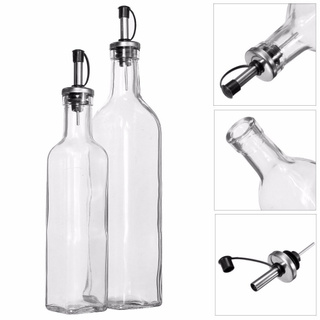 250ml/500ml Glass Olive Oil Dispenser Vinegar Bottle Pourer Spout Cruet Kitchen