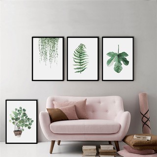 🔥READY STOCK🔥 30*40cm Green Canvas Art Print Poster Green Leaf Canvas Painting