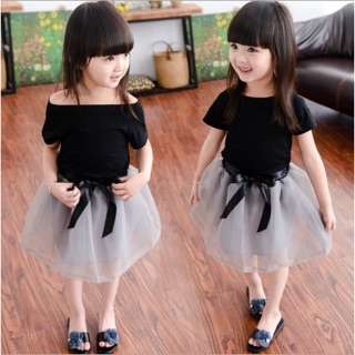 Baby Girls Summer Clothing Set Solid T-shirt + Tutu Skirt Princess A line