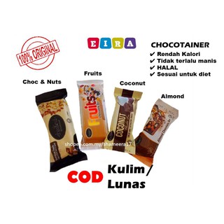 Chocotainer | Coklat Diet | Energy Bar | Almond, Choc & Nuts, Coconut, Fruit Muslim Product