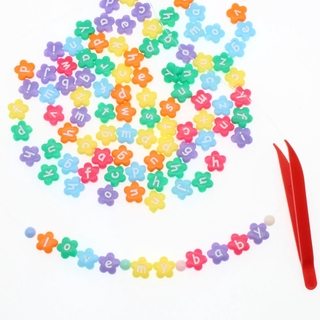 200pcs Mix Color Acrylic Letter Beads for Jewelry Making Kid Diy Material Loose Space 11.5mm*4.2mm