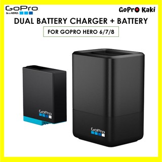 GoPro Dual Battery Charger + Battery For GoPro Hero 5/6/7/8 Black ( GoPro Malaysia Funsportz Warranty )