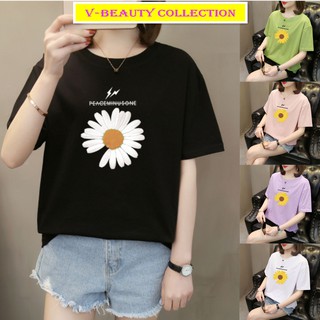 VY0008 Little Daisy Short Sleeved T-shirt Multi-Color Fashion Loose Cover Meat Thin Female Student Top M-2XL
