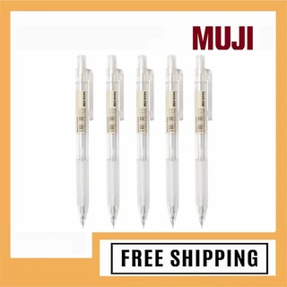Japan MUJI Stationery Mechanical Pencil 0.5mm Student Use Transparent Penholder Anti-Fatigue Exam Pen