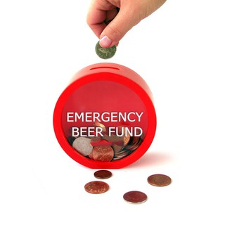 Novelty Safe Red MoneyBox Saving Bank Emergency Coin Smash Piggy Bank