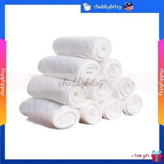 [FRM MSIA] 3 Layers Reusable Baby Cotton Cloth Diaper Nappy Liner Insert (1Pc) (1)
