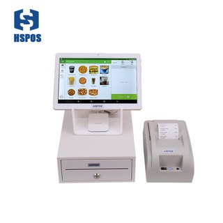 Android 8.1 system All in one Android POS Machine with cash machine small money box ST53