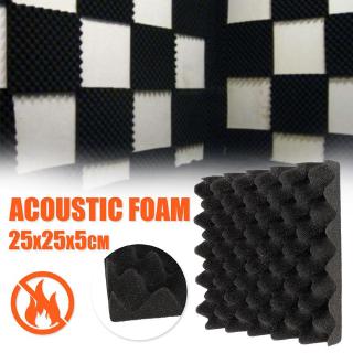 1PC 25X25X5CM Black Acoustic Soundproof Sound Stop Absorption Soundproofing Foam For KTV Audio Room Studio Room