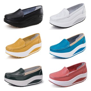 GZHOUSE 【Size 35-40】 5Colors Women Breathable Casual Cut-outs Wedges Shoes Sneaker