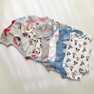 3pcs/set Baby Romper Mickey Minnie Cartoon Design Jumpsuit Boys/Girls Cotton One Piece Baju Raya Clothes Newborn 0-24M (1)
