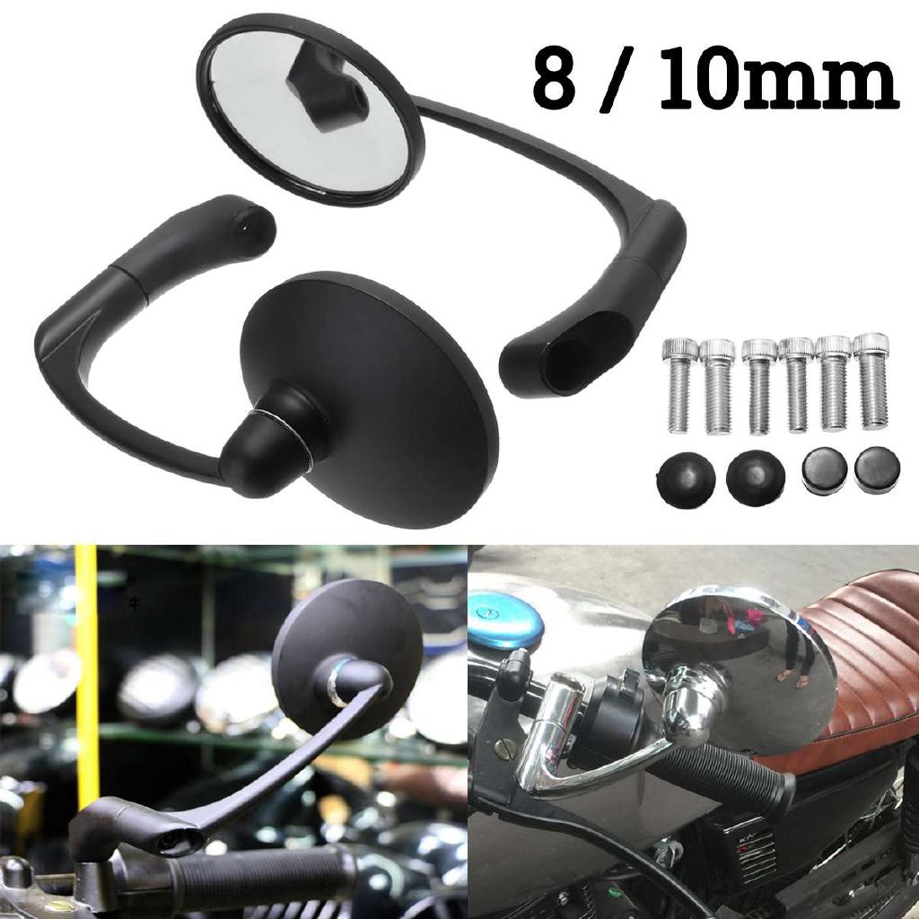 Motorcycle Rearview Side Mirror With 8/10mm Screws Universal Round Retro Modified Motorbike Cafe Racer Rear View Mirrors