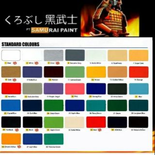 Samurai spray paint standards colour/sabah sarawak not available