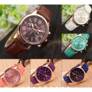 HOT SALE Women's Fashion Geneva Roman Leather Quartz Wrist Watch