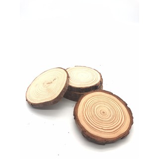 Wood Coaster Natural Wooden Round Slice (2 pcs)