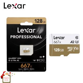 Original Lexar 667x Memory Card A2 High Speed 100MB/s 128GB V30 Class 10 UHS-I U3 Mirco SD Card