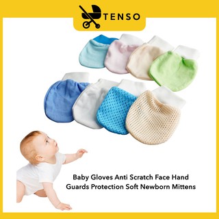 Tenso Newborn Baby Gloves Anti Scratch Face Hand Protection Soft Mittens
