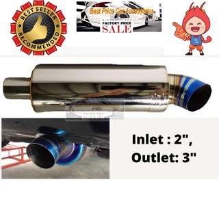 Car HKS JASMA EXHAUST MUFFLER Stainless Steel Exhaust Bend ( Inlet : 2", Outlet: 3")