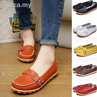 Size 35-42 Ladies Casual Loafers Shoes Genuine Leather Women Flat
